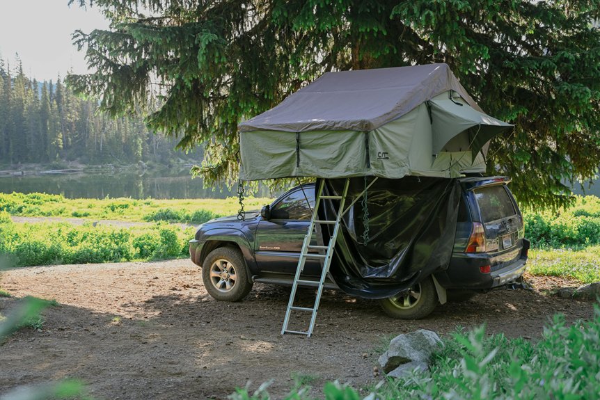 outdoor camping with vehicle
