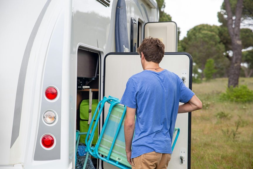space saving camping chair storage